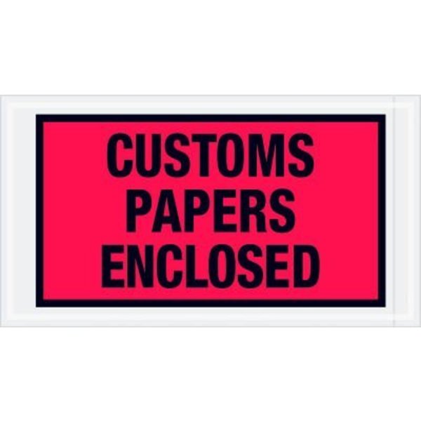 Box Packaging Full Face Envelopes, "Custom Papers Enclosed" Print, 10"L x 5-1/2"W, Red, 1000/Pack PL447